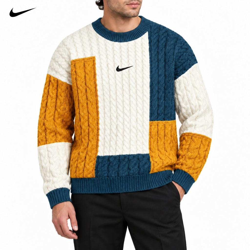Colour-Block Crewneck Sweater