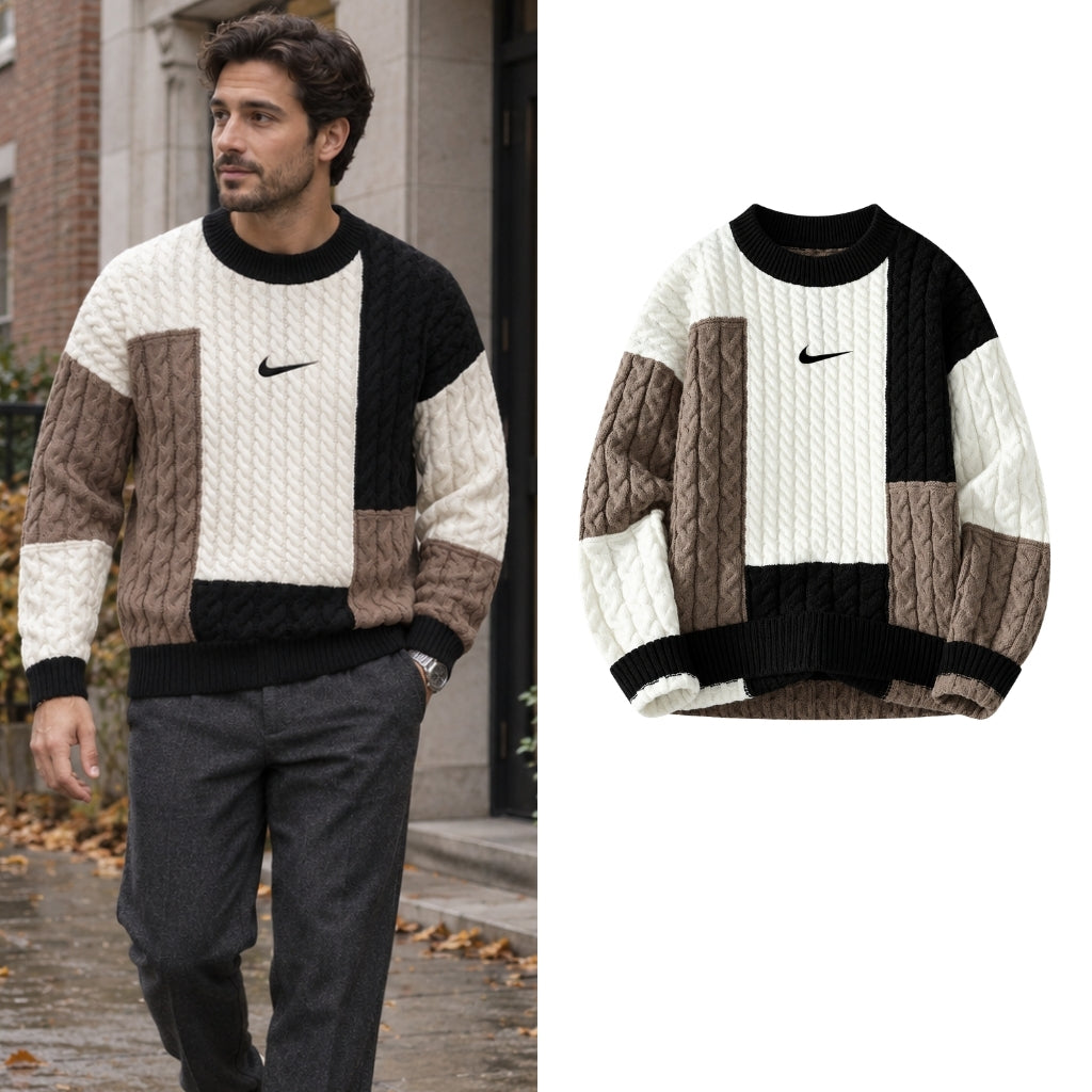 Colour-Block Crewneck Sweater