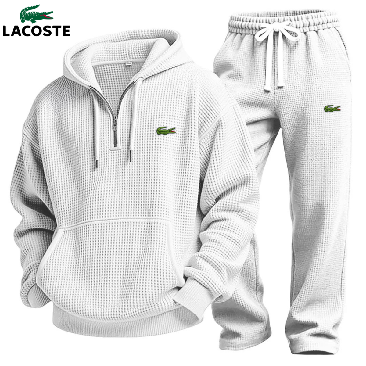 Men's Textured Half-Zip Hoodie & Jogger Tracksuit