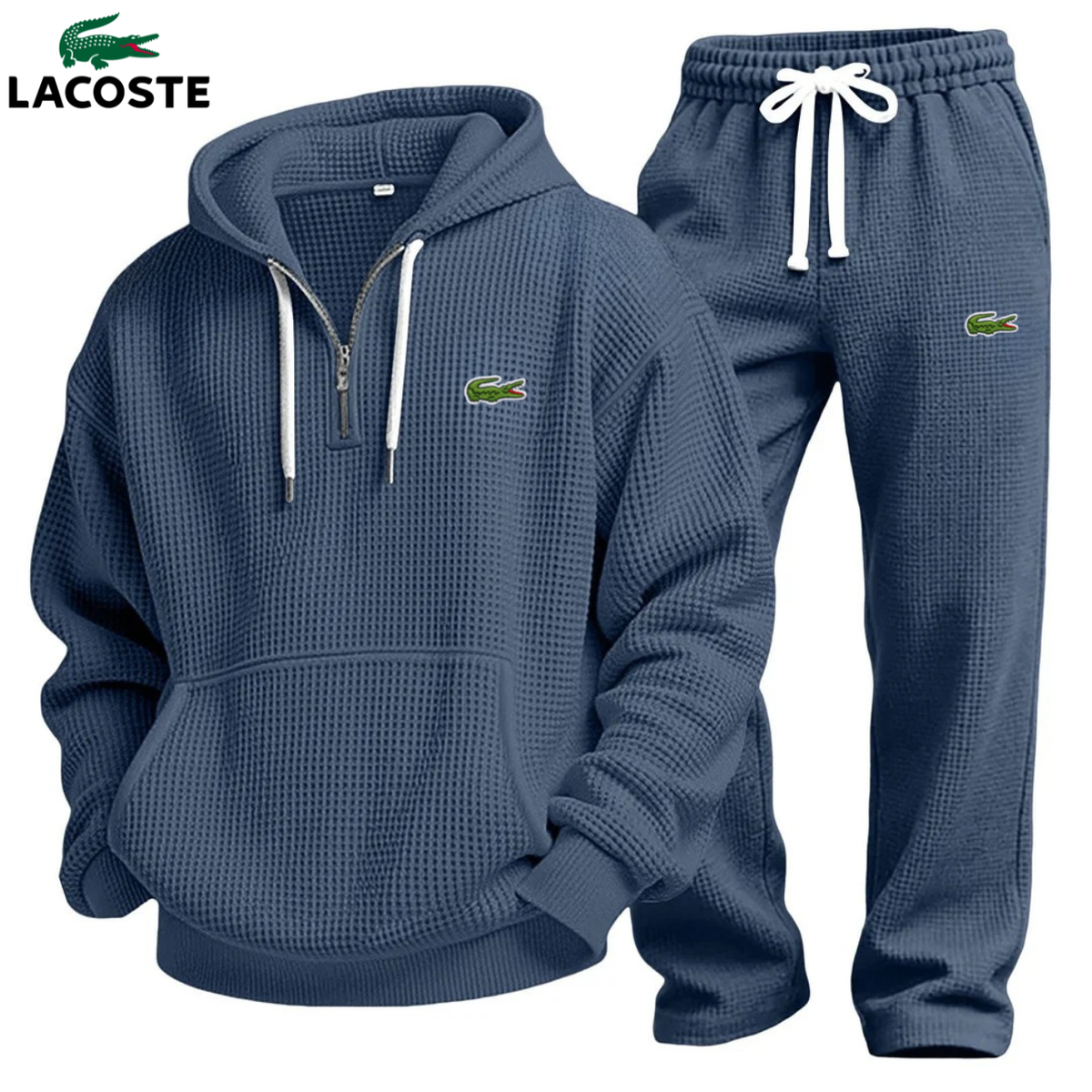 Men's Textured Half-Zip Hoodie & Jogger Tracksuit