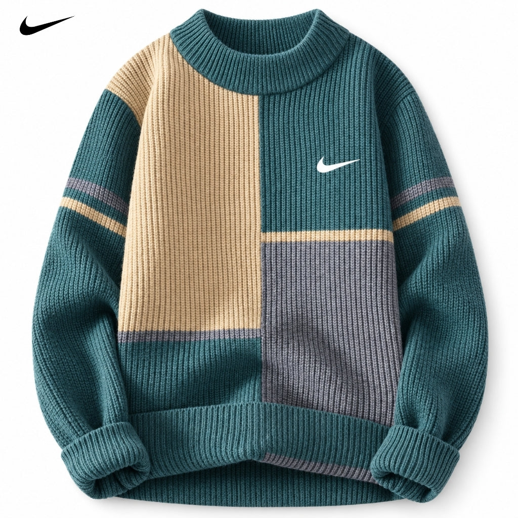 Colour-Block Knitted Sweater