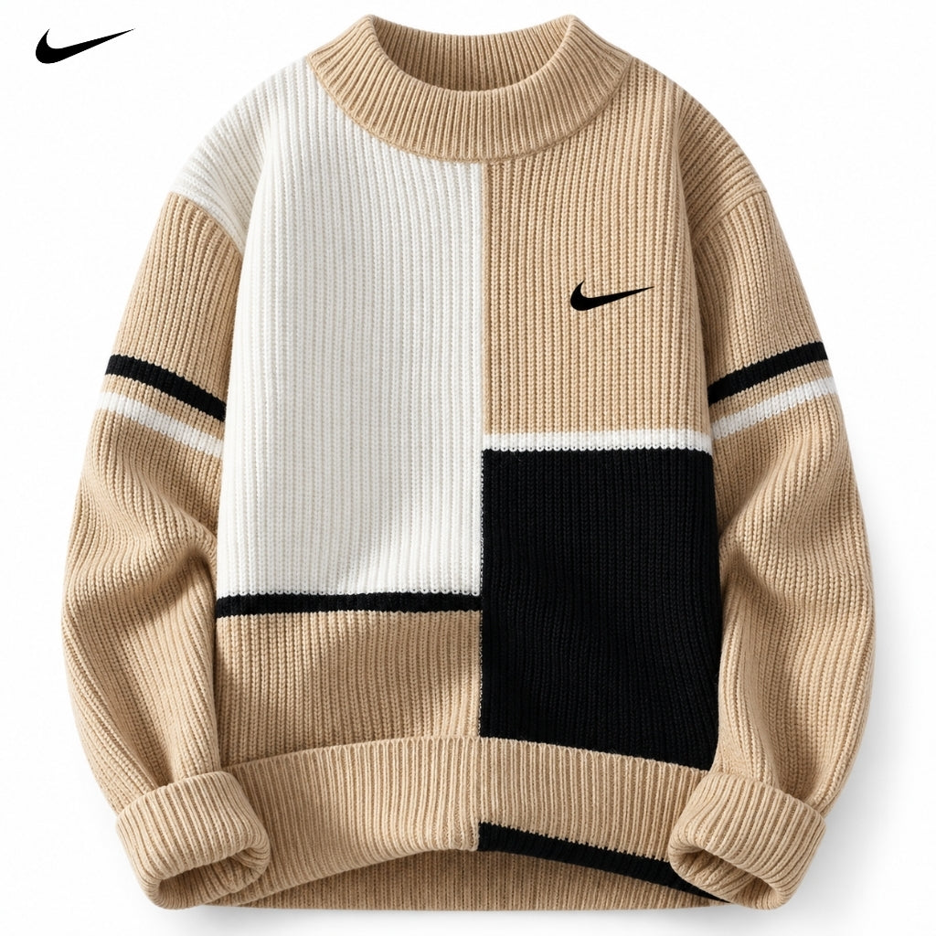 Colour-Block Knitted Sweater