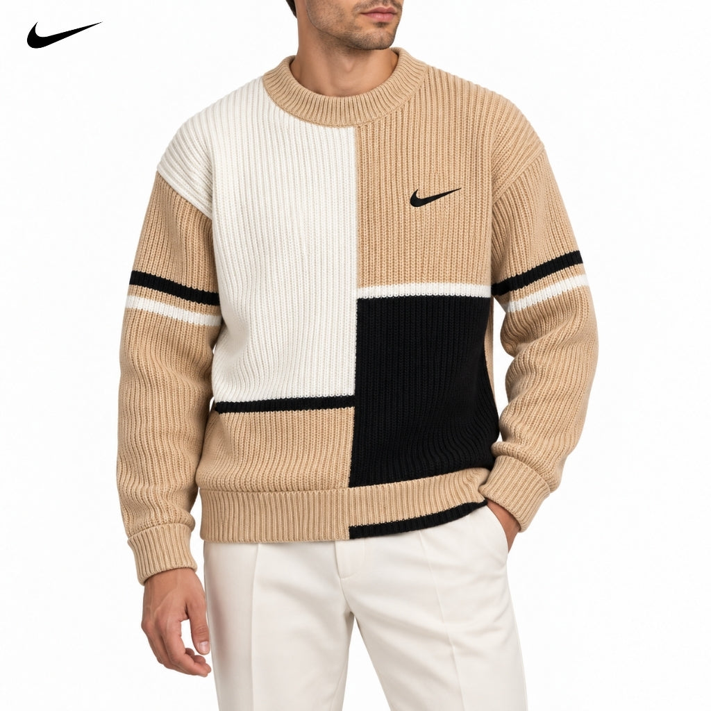 Colour-Block Knitted Sweater