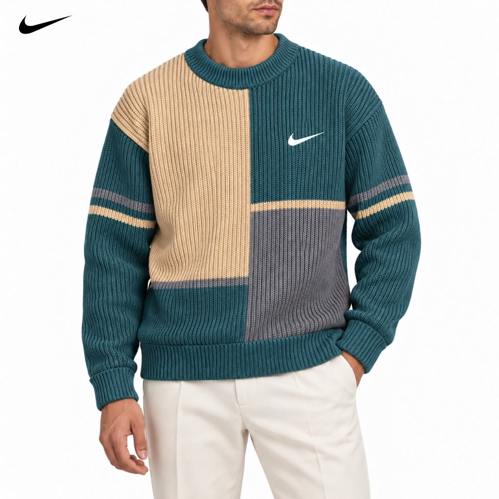 Colour-Block Knitted Sweater