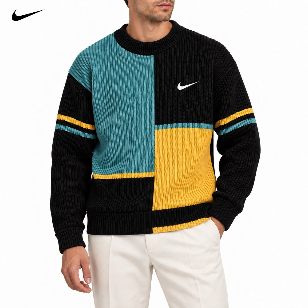 Colour-Block Knitted Sweater