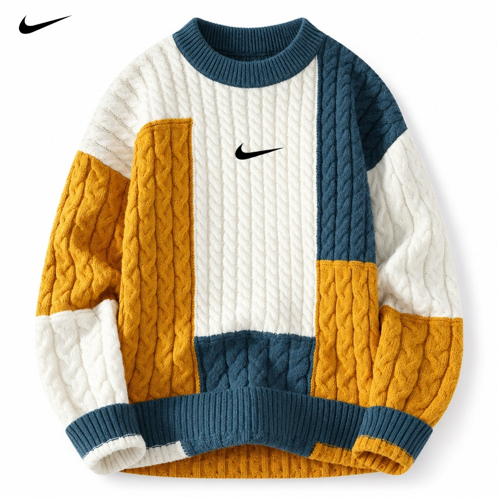 Colour-Block Crewneck Sweater
