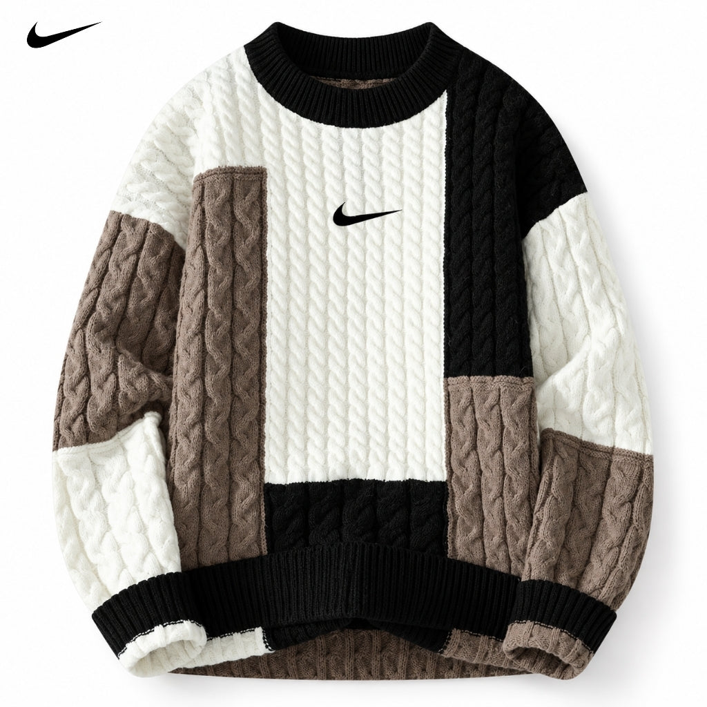 Colour-Block Crewneck Sweater