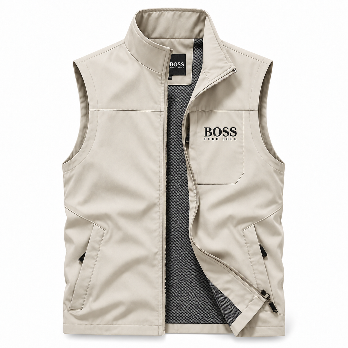Men's Zip-Pocket Stand-Collar Vest