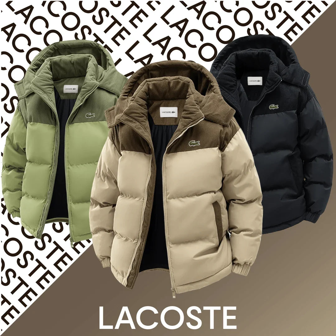 Men's Contrast-Panel Hooded Puffer Jacket