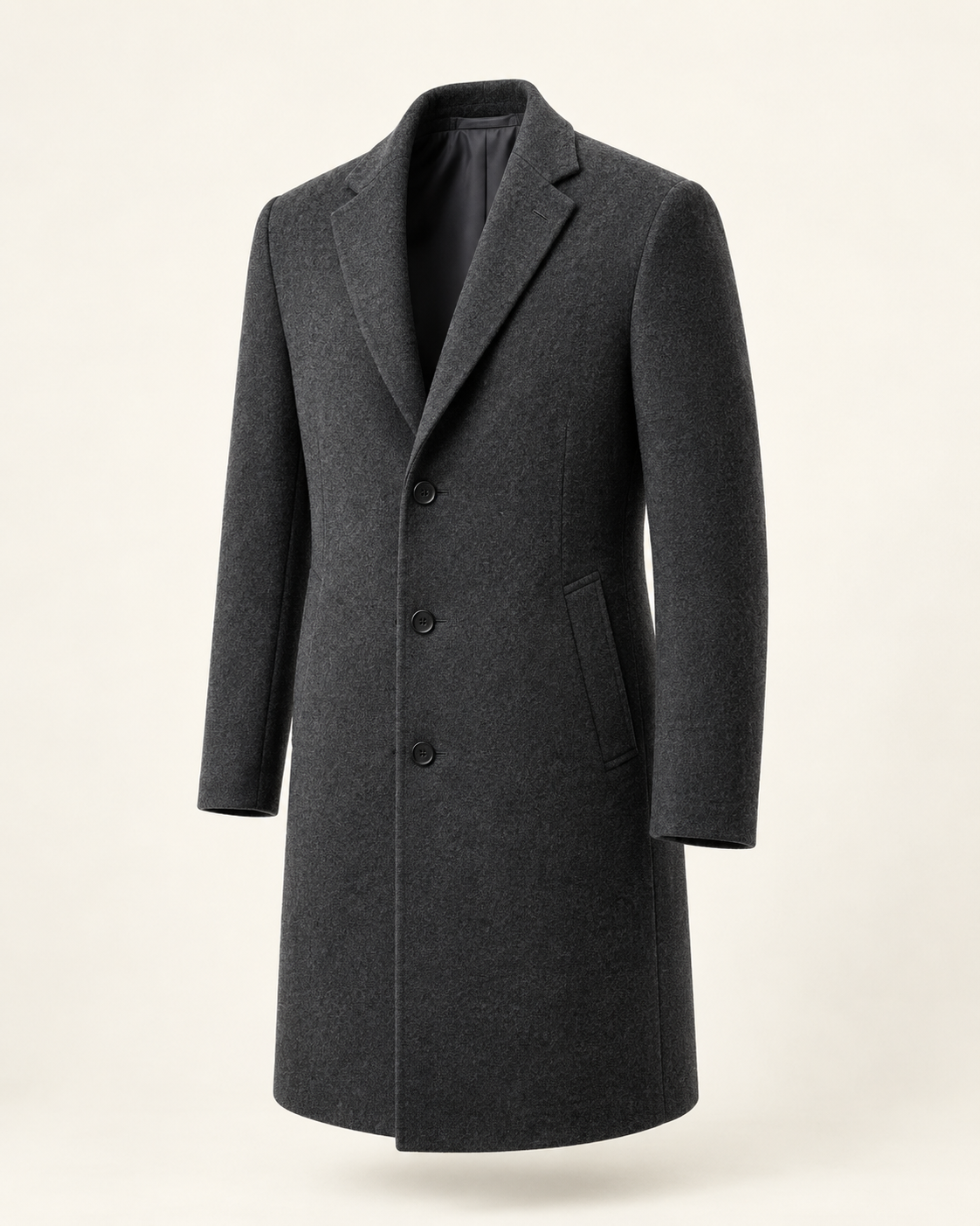 Camden charcoal structured overcoat