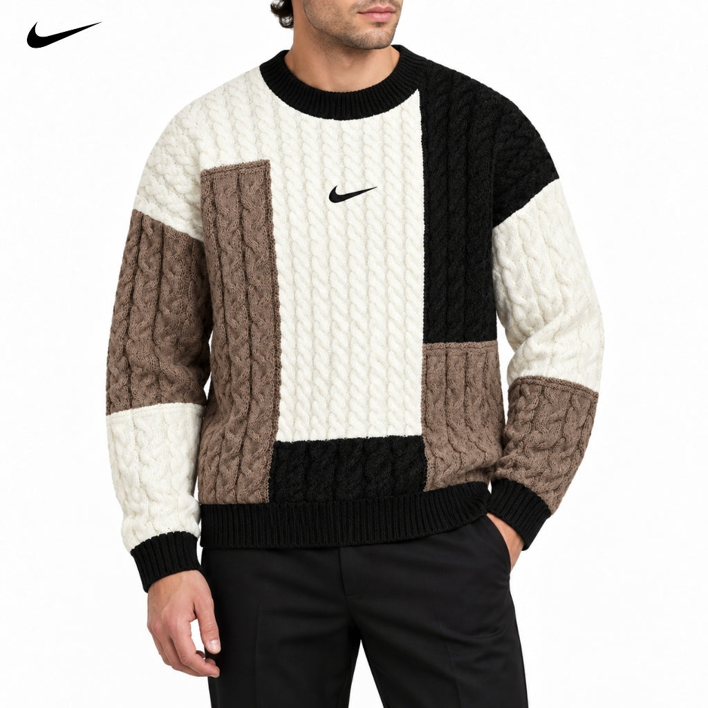 Colour-Block Crewneck Sweater
