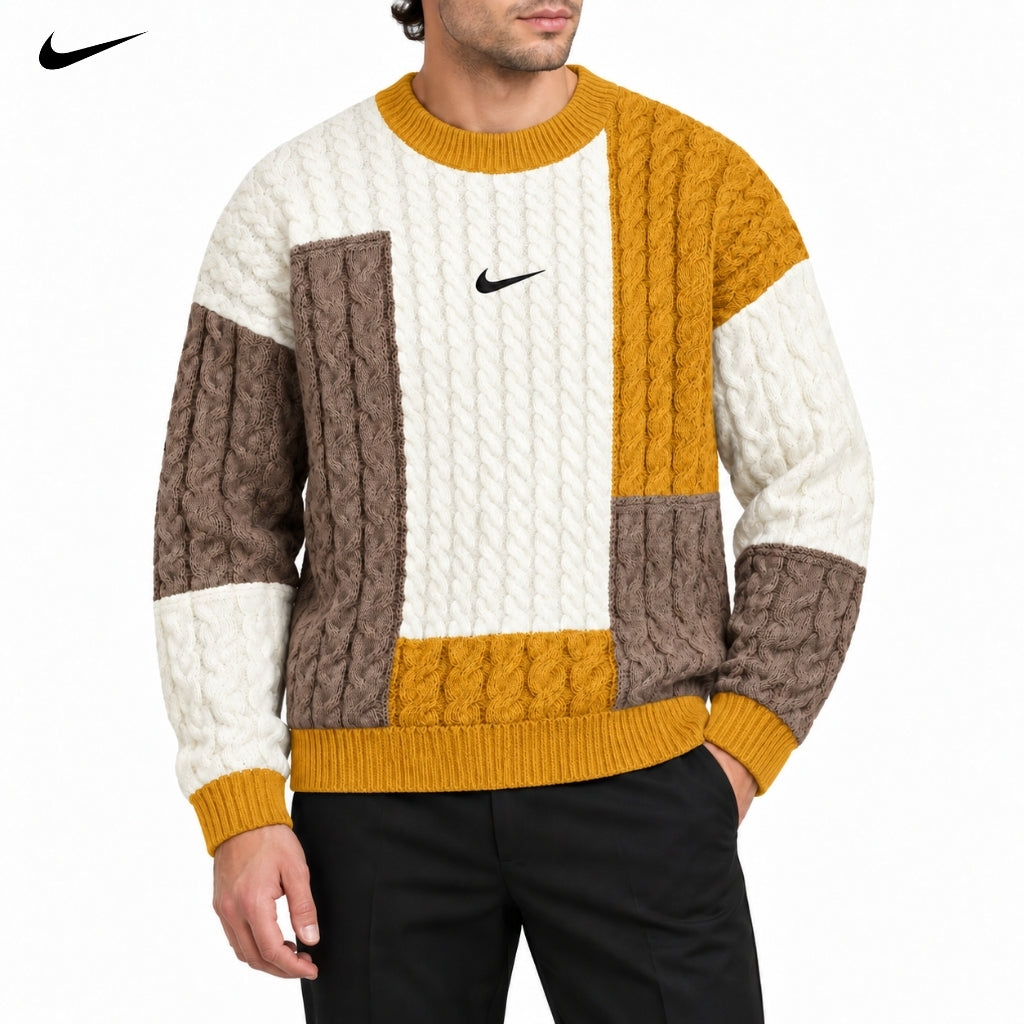 Colour-Block Crewneck Sweater