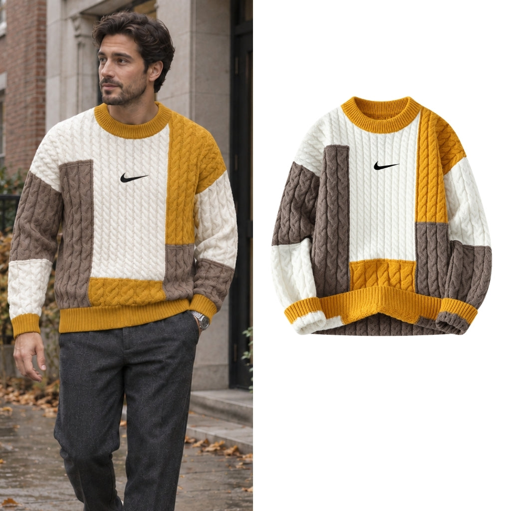 Colour-Block Crewneck Sweater