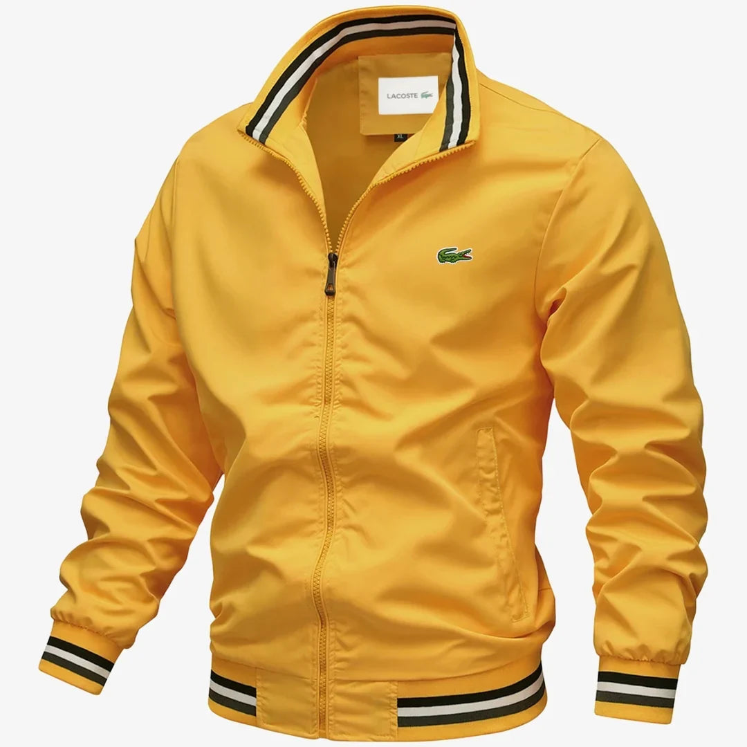 Men's Striped-Trim Zip Bomber Jacket