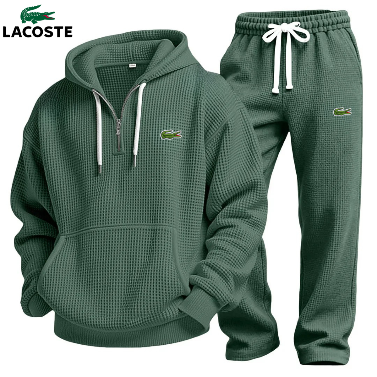 Men's Textured Half-Zip Hoodie & Jogger Tracksuit