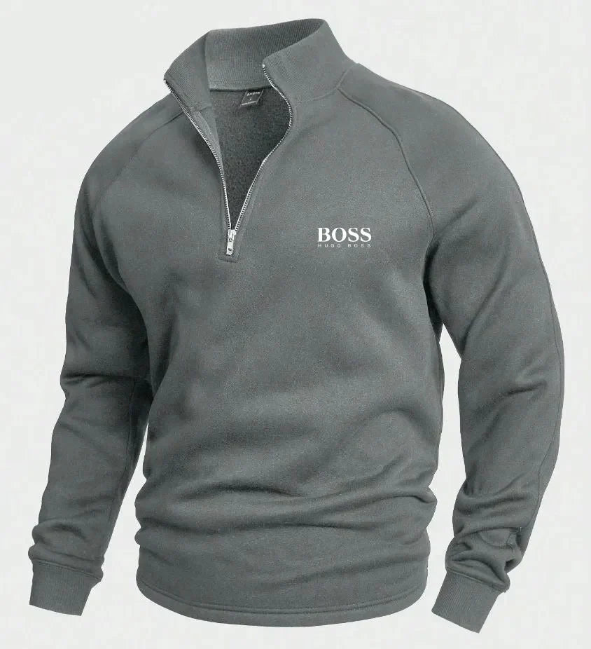 BОSS Cotton Half-Zip Jumper