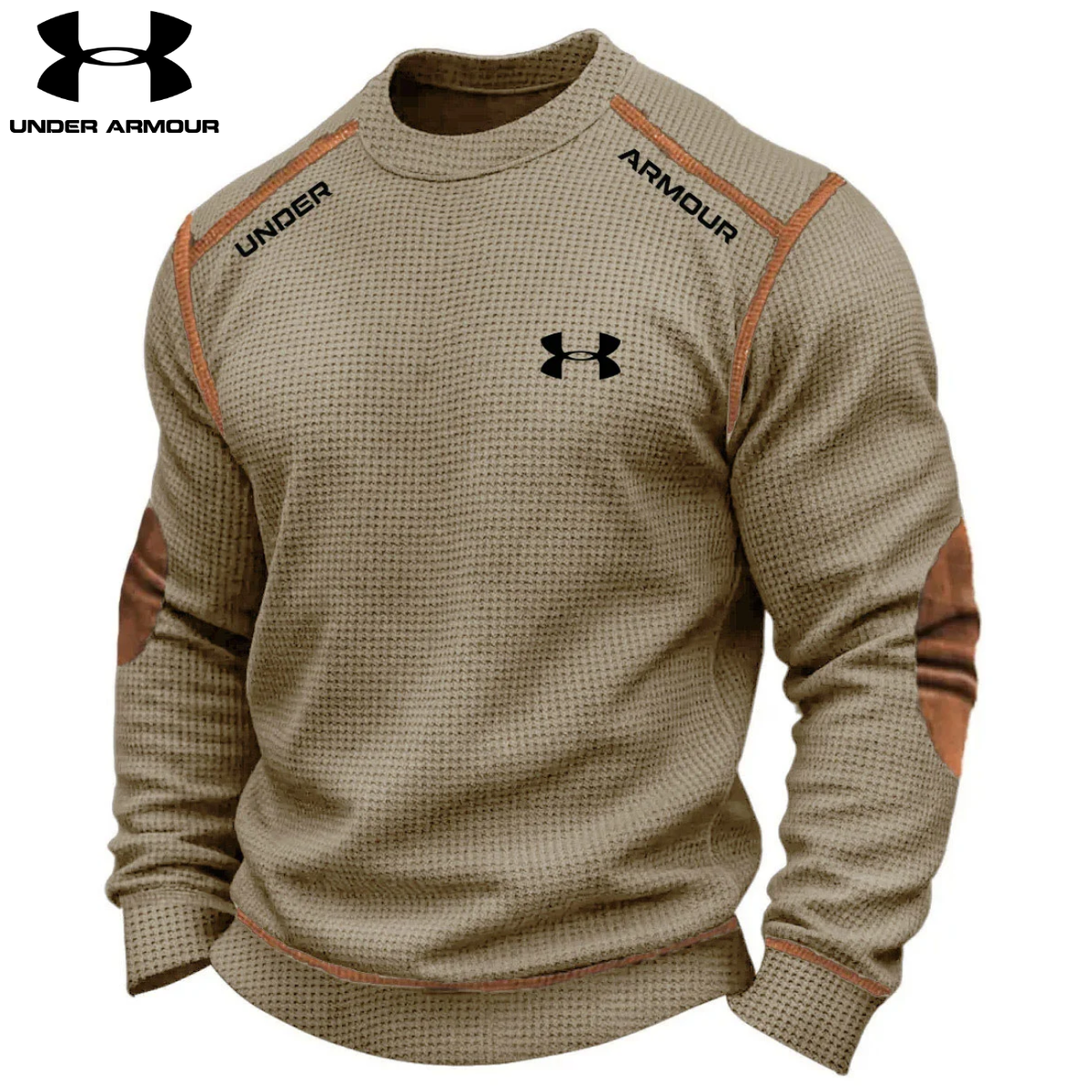 Men's Textured Contrast-Seam Crewneck Sweatshirt