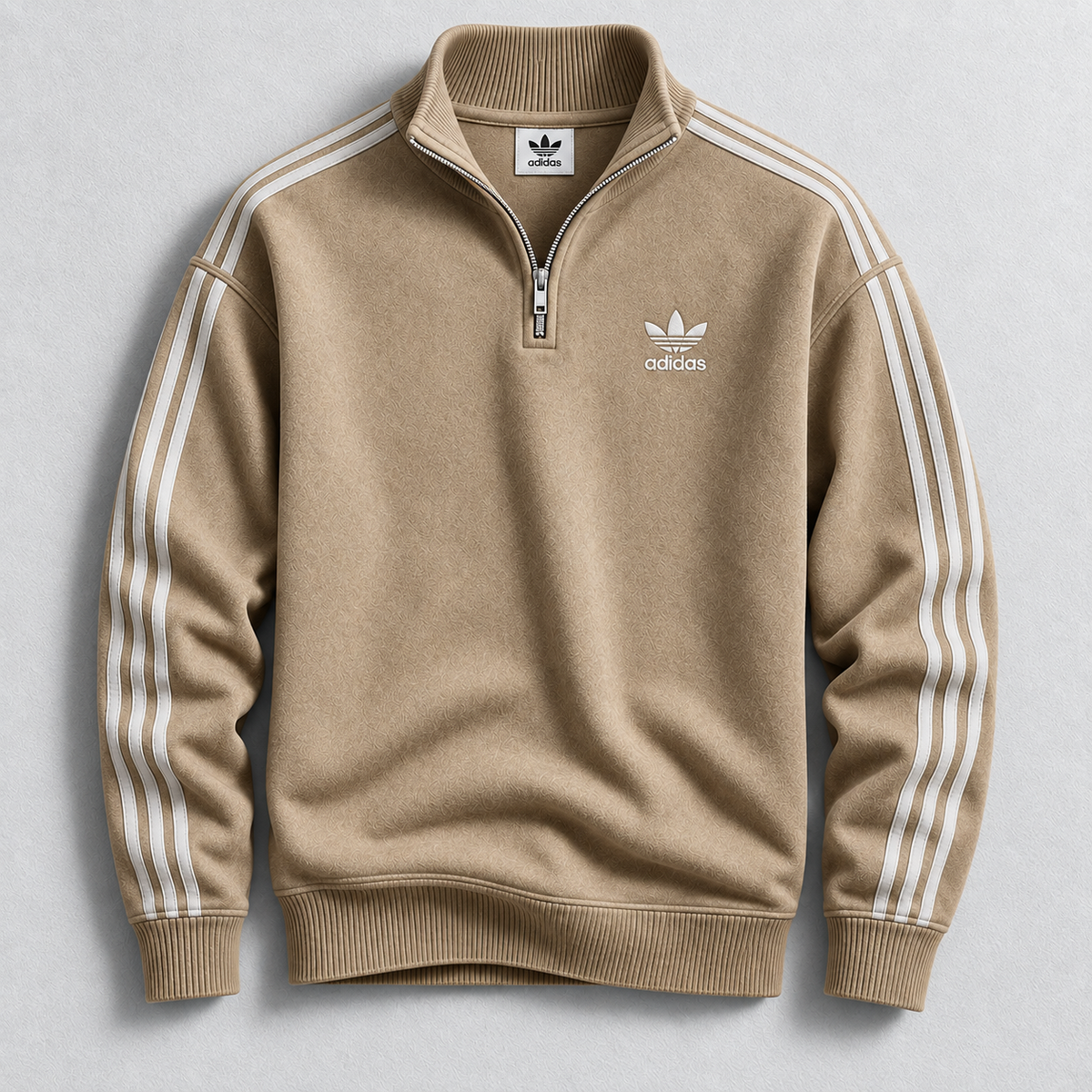 Men's Triple-Stripe Quarter-Zip Sweatshirt