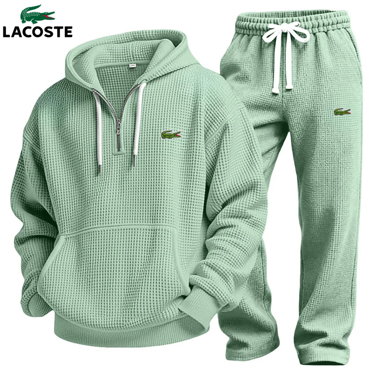 Men's Textured Half-Zip Hoodie & Jogger Tracksuit