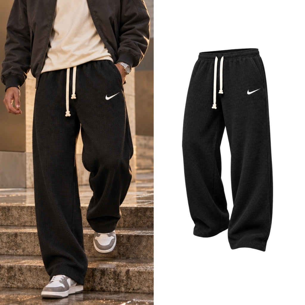 Relaxed Wide-Leg Drawstring Joggers