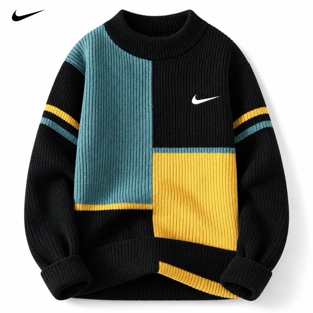 Colour-Block Knitted Sweater