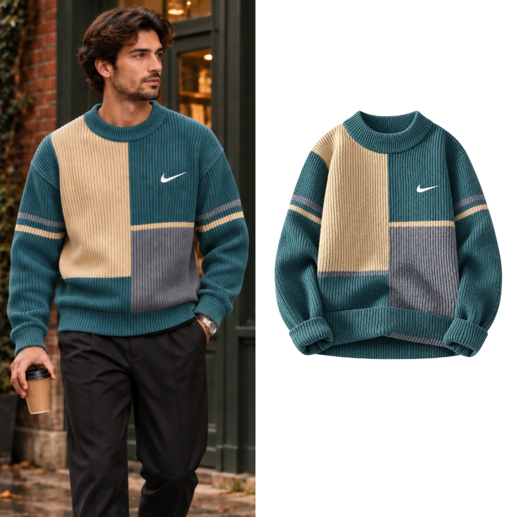Colour-Block Knitted Sweater
