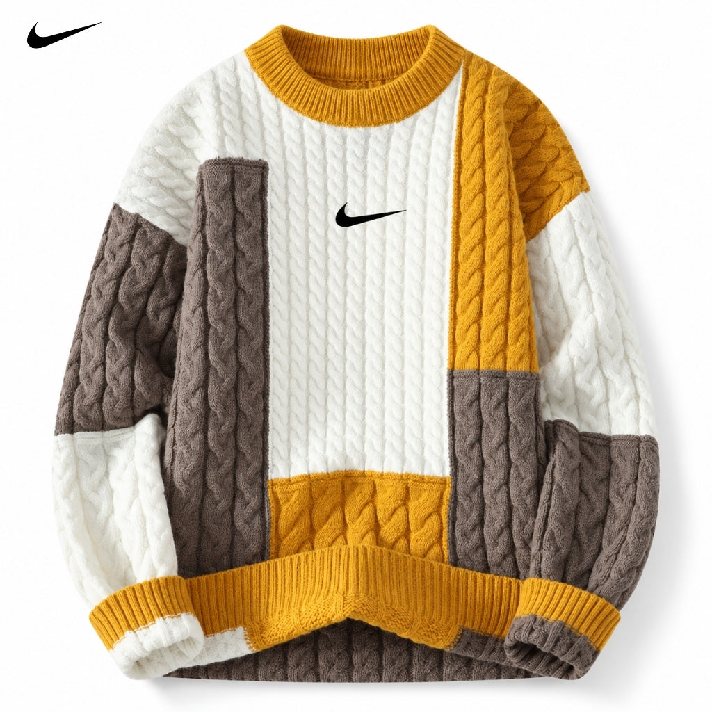 Colour-Block Crewneck Sweater
