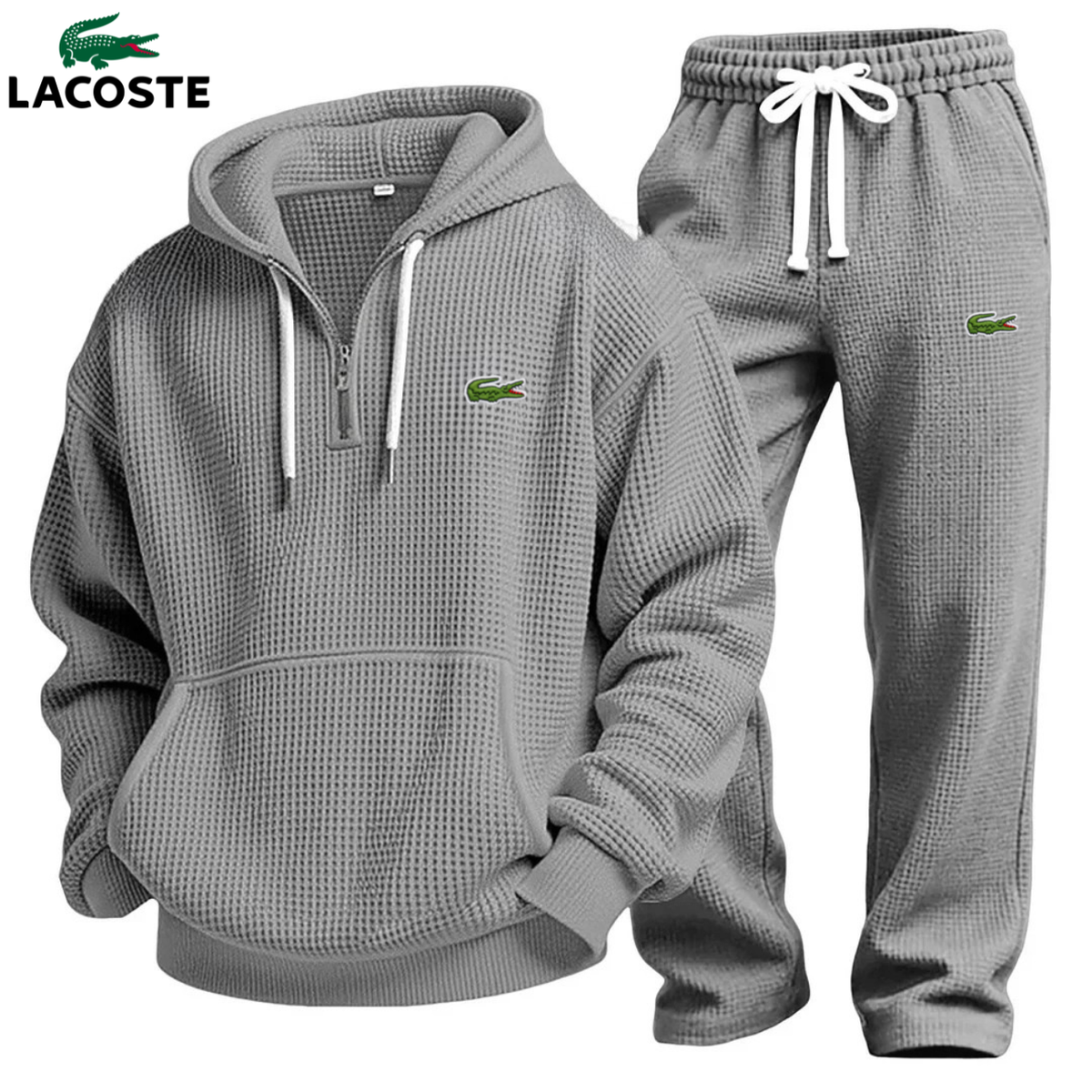 Men's Textured Half-Zip Hoodie & Jogger Tracksuit