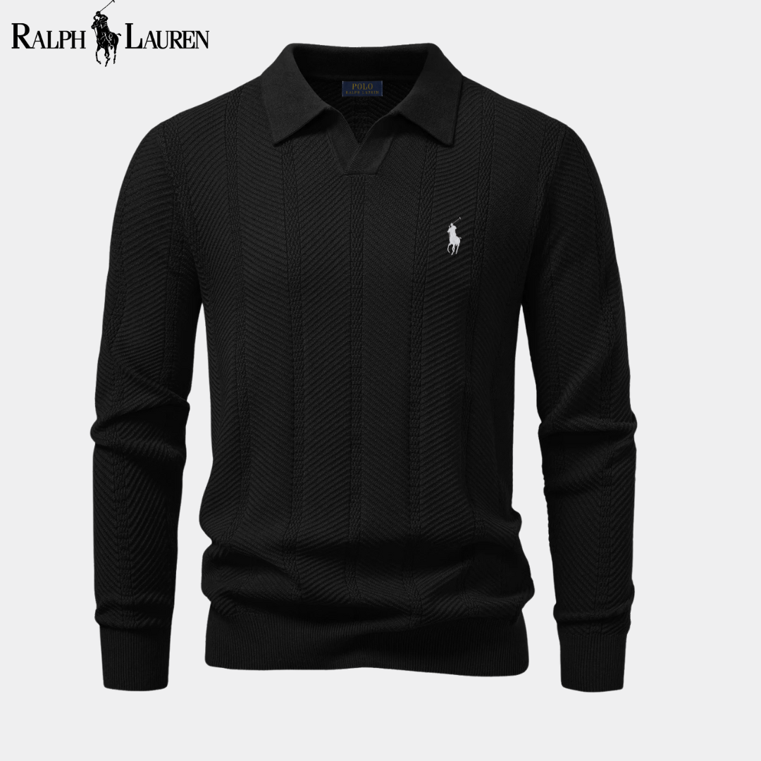 Ralph Lauren™ Long-Sleeve Knitted V-Neck Polo Sweater