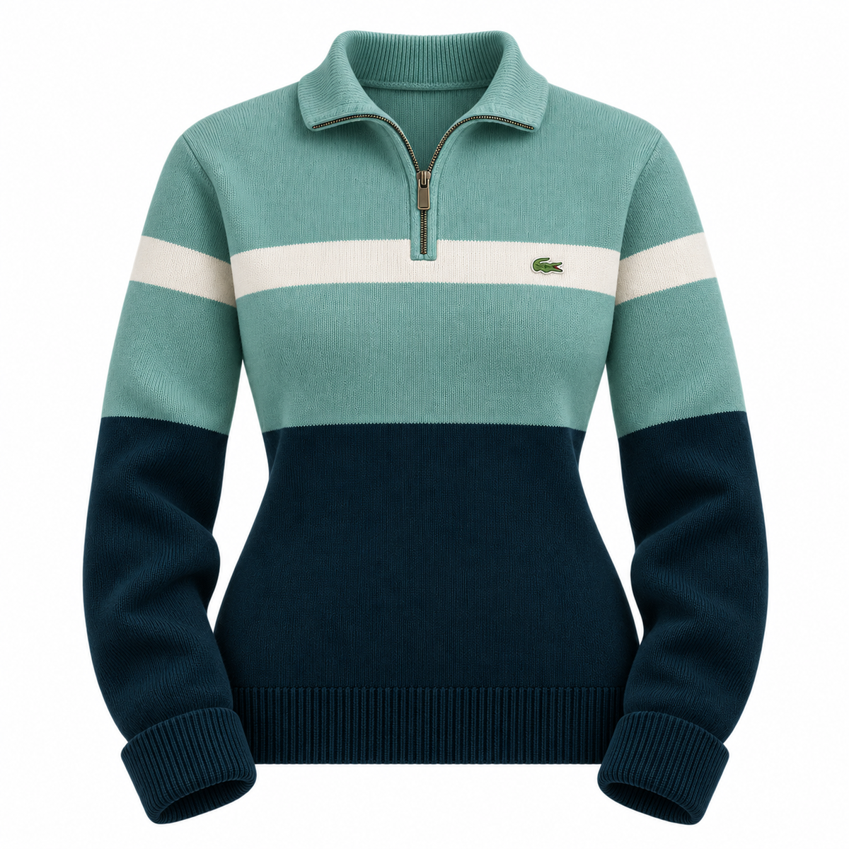 Women’s Colorblock Quarter-Zip Knit Sweater