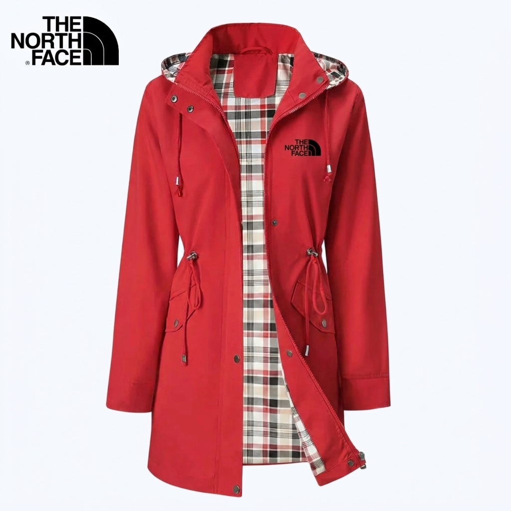 Women's Plaid-Lined Drawstring Hooded Parka