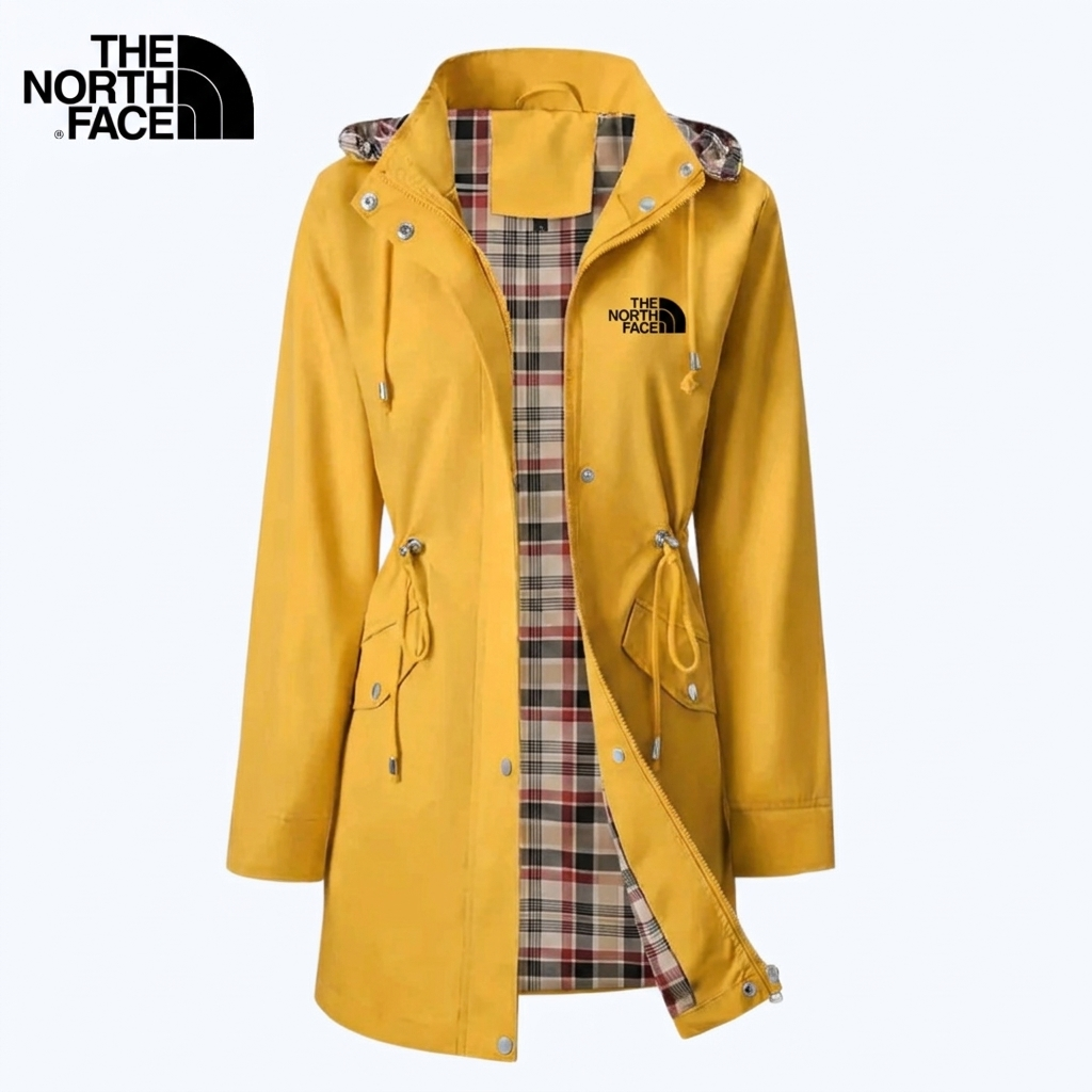 Women's Plaid-Lined Drawstring Hooded Parka