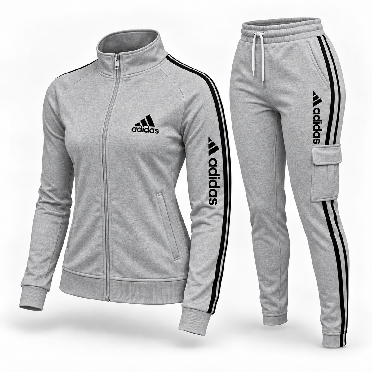 Women's Contrast Stripe Zip-Up Tracksuit Set