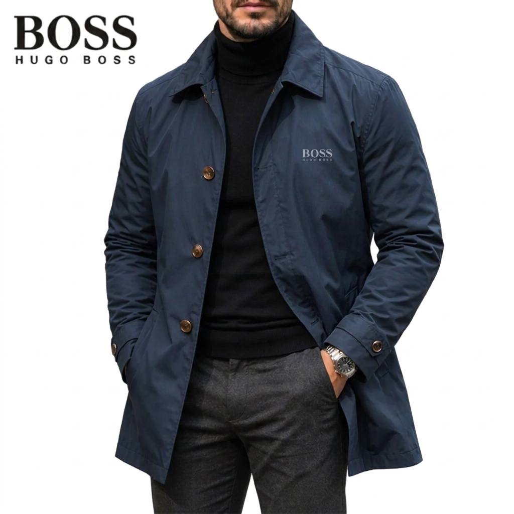 Men's Button-Front Collared Coat