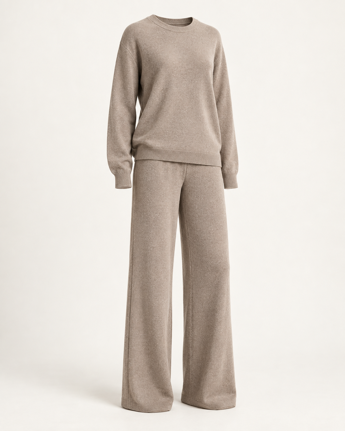 Emilia taupe soft-knit co-ord set